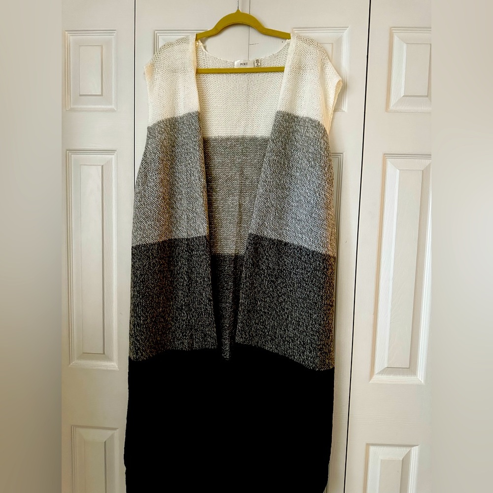 Long knitted vest with tags by POET 2X